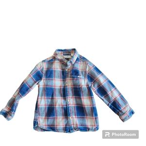 Boys Zara snap button shirt size 3-4 years Blue Red
